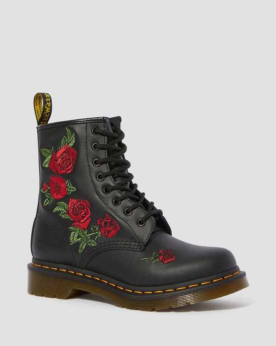 Botines Dr. Martens 1460 Vonda Floral Mujer Negros MX-75014
